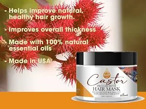 Difeel Essentials Castor Oil for Hair Growth Beauty Bomb for Hair Growth 7-Piece Set - DIFEEL ESSENTIALS PRO-GROWTH CASTOR HAIR MASK