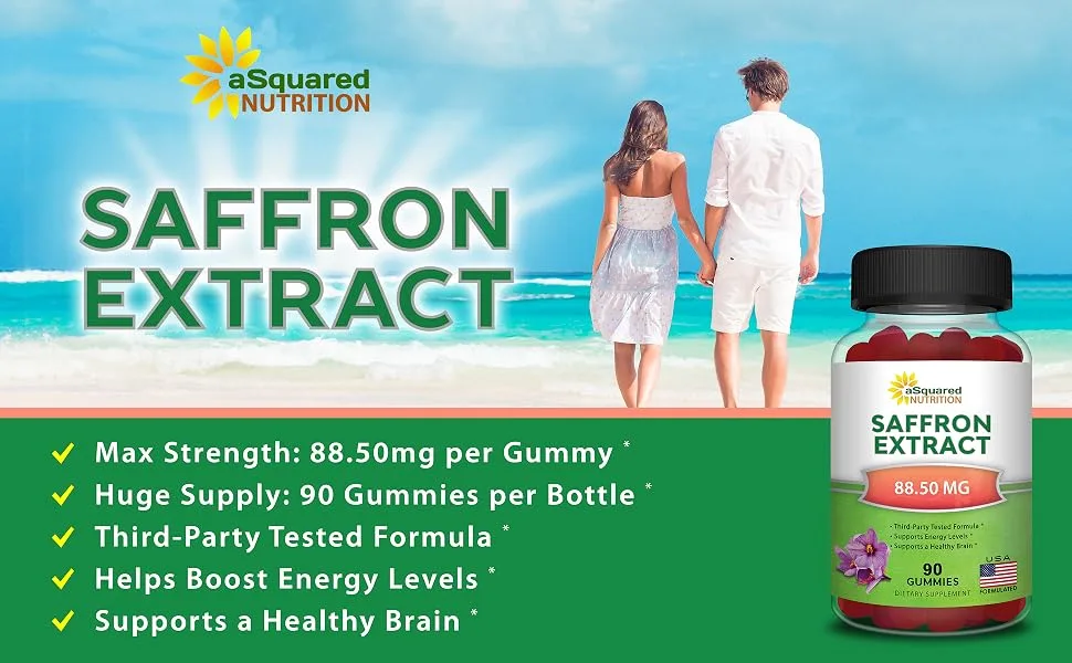 Saffron Gummies - Saffron Extract Supplement - Pure Gummy Supplements Alternative to Capsules  Pills  Powder & Tea - saffron gummies
