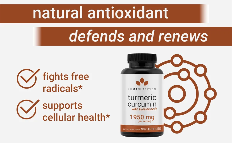 Turmeric Curcumin with Black Pepper - 95% Curcuminoids - 1950mg Per Serving - Premium Turmeric Supplement - with BioPerine for Max Absorption - Made in USA - turmeric curcumin