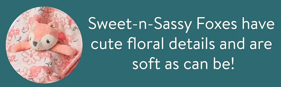 Mary Meyer Soft Baby Rattle with Soothing Teether Ring  6-Inches  Sweet-n-Sassy Fox - sweet and sassy foxes have cute floral details and are soft as can be! Soft baby fox toys