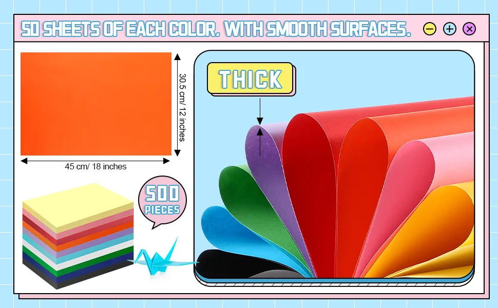 500 Pieces Construction Paper Bulk 12'' x 18'' School Supplies Lightweight Art Colored Paper for Kids Adults School Drawing (Assorted Color) - product information 2