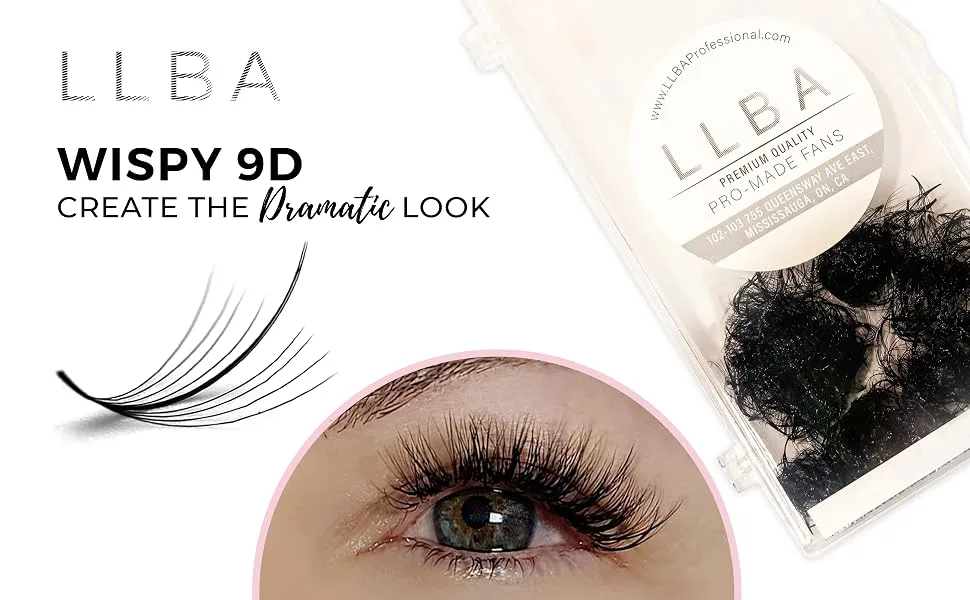 LLBA Promade Wispy Lash Extensions 9D 0.05  100% Handmade Eyelashes Volume Fans  C Cc D Curls  9-17 Mm Length  Long-Lasting  Easy Application (C 10 mm) 9D 0.05 C 10 mm - wispy lash