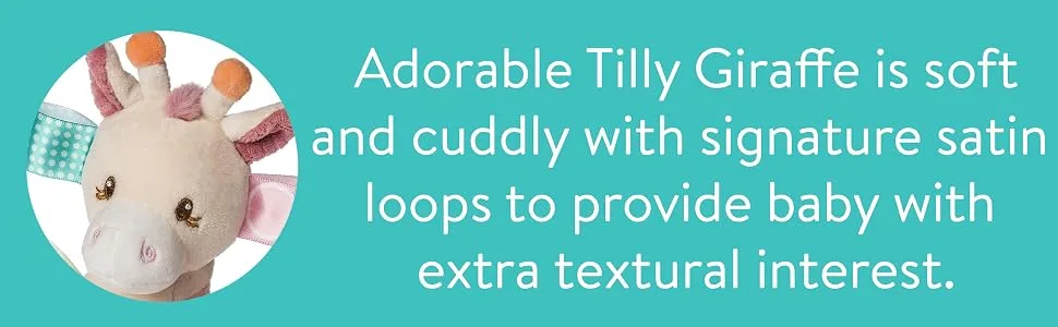 Taggies Soft Baby Rattle with Teether Ring and Sensory Tags  6-Inches  Tilly Giraffe - adorable tilly giraffe is soft and cuddly with signature loops to give baby extra textural interest