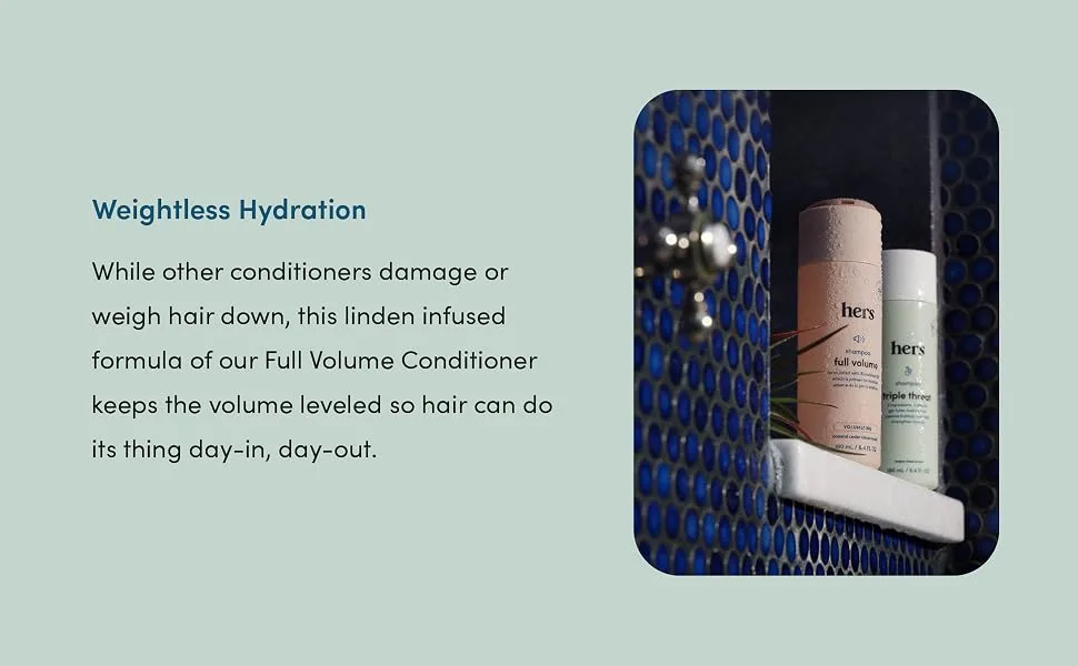 Hers Full Volume Shampoo and Conditioner - Volumizing Shampoo and Conditioner for Women - Soft Cedar & Citron - Adds Volume  Shine & Bounce - 2 x 6.4 fl oz Bottles - hers