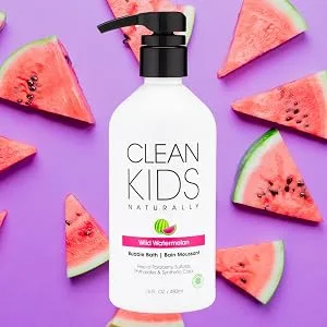 Clean Kids Naturally Wild Watermelon Bubble Bath  16oz (2) - watermelon4