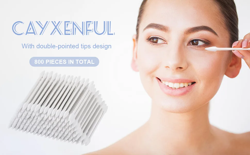 800Pcs Precision Tip Cotton Swabs for Makeup  Double Pointed Tip Cotton Swab with Paper Sticks - product information 9