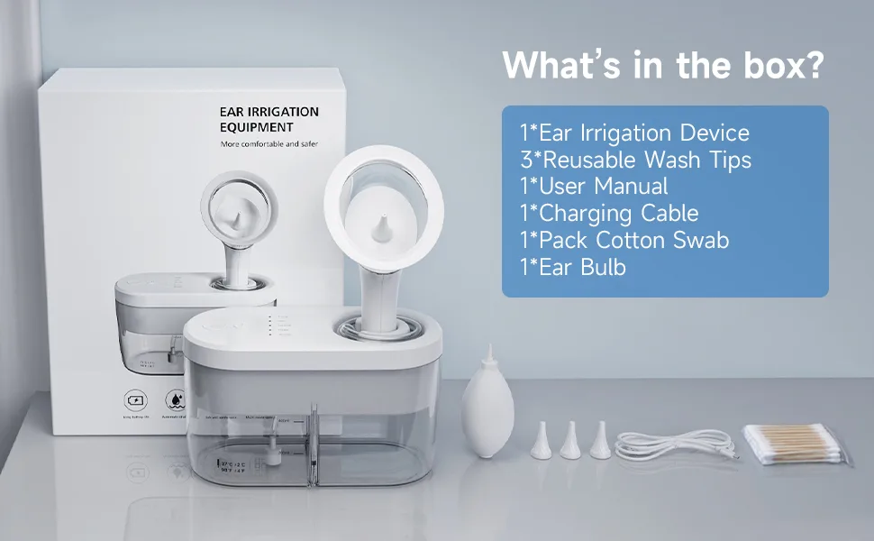 Ear Wax Removal Kit  Ear Cleaner with Ear Irrigation Flushing System Electric Ear Cleaner with 4 Cleaning Modes for Adults and Kids - Ear Wax Removal