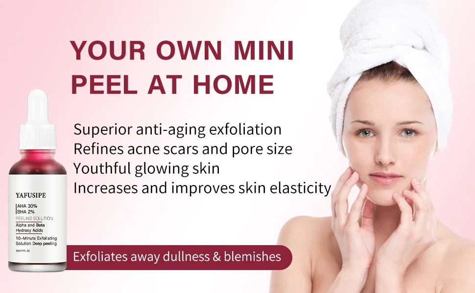 Peeling Solution AHA 30% + BHA 2% Peeling Solution  Exfoliating Peeling Solution Face Red Peel Mask AHA BHA Peel Solution Chemical Exfoliant Peel for Face at Home for Fine Line Wrinkle-1 Floz - aha 30% bha 2% peeling solution aha ba peeling solution