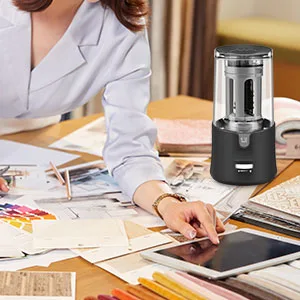 Electric Pencil Sharpener  Super Sharp Pencil Sharpener for Colored Pencils  Auto Stop  Fast Sharpen Pencil Sharpener Plug in for 6-12mm No.2/Colored/Sketch Pencils  Suit for School  Office (Black) - 8038 for studio