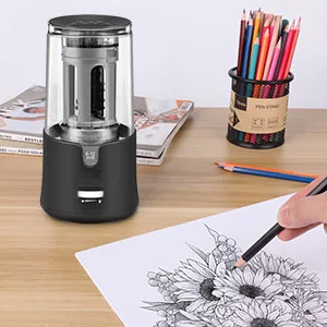 Electric Pencil Sharpener  Super Sharp Pencil Sharpener for Colored Pencils  Auto Stop  Fast Sharpen Pencil Sharpener Plug in for 6-12mm No.2/Colored/Sketch Pencils  Suit for School  Office (Black) - TW8038 BLACK-1