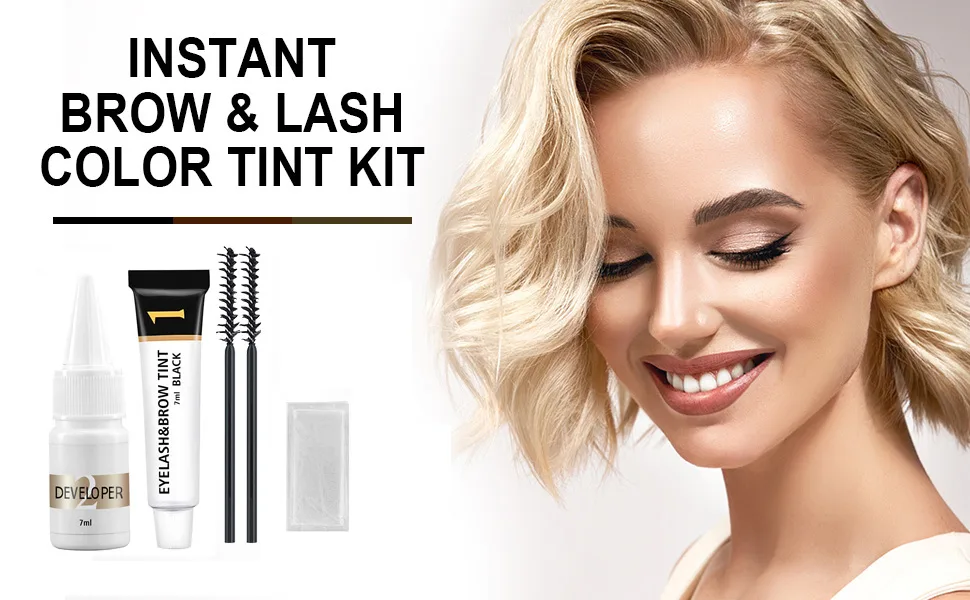 Eyebrow Tinting Kit  2 In 1 Semi-Permanent Lash & Brow Coloring Kit  Black - product information 1