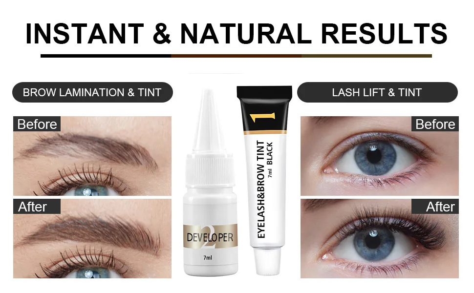 Eyebrow Tinting Kit  2 In 1 Semi-Permanent Lash & Brow Coloring Kit  Black - product information 2
