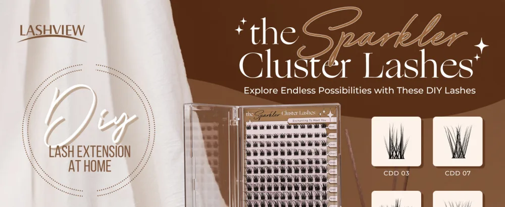 LASHVIEW Cluster Lashes 8-16mm DIY Eyelash Extensions Cluster Eyelashes for Self-application Individual Lashes at Home 3D Rapid Soft and Lightweight-Style CDD09 CDD09 8-16mm - Lashview