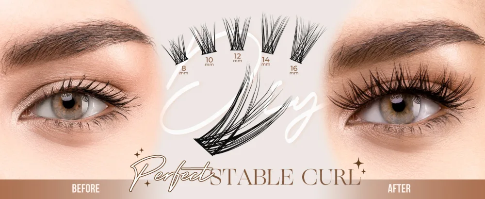 LASHVIEW Cluster Lashes 8-16mm DIY Eyelash Extensions Cluster Eyelashes for Self-application Individual Lashes at Home 3D Rapid Soft and Lightweight-Style CDD09 CDD09 8-16mm - Lashview
