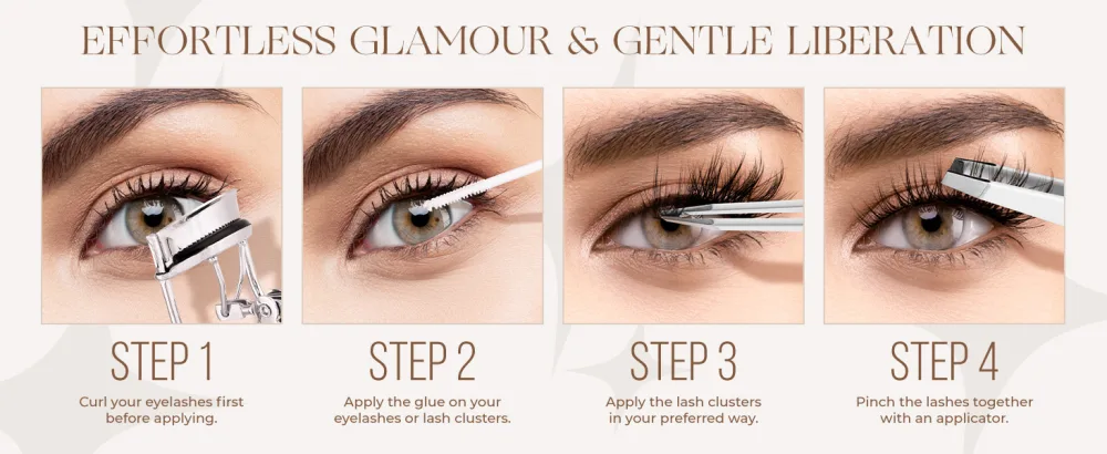 LASHVIEW Cluster Lashes 8-16mm DIY Eyelash Extensions Cluster Eyelashes for Self-application Individual Lashes at Home 3D Rapid Soft and Lightweight-Style CDD09 CDD09 8-16mm - Lashview