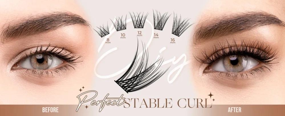 LASHVIEW Cluster Lashes 8-16mm DIY Eyelash Extensions Cluster Eyelashes for Self-application Individual Lashes at Home 3D Rapid Soft and Lightweight-Style CDD09 CDD09 8-16mm - Lashview