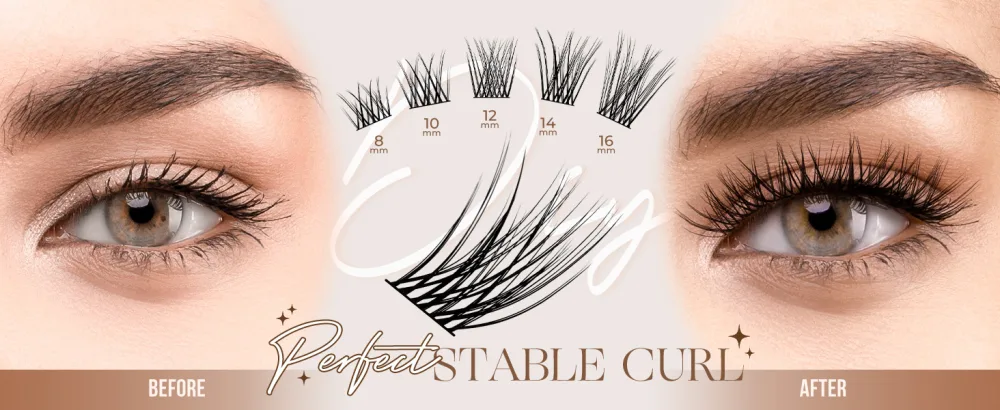 LASHVIEW Cluster Lashes 8-16mm DIY Eyelash Extensions Cluster Eyelashes for Self-application Individual Lashes at Home 3D Rapid Soft and Lightweight-Style CDD09 CDD09 8-16mm - Lashview