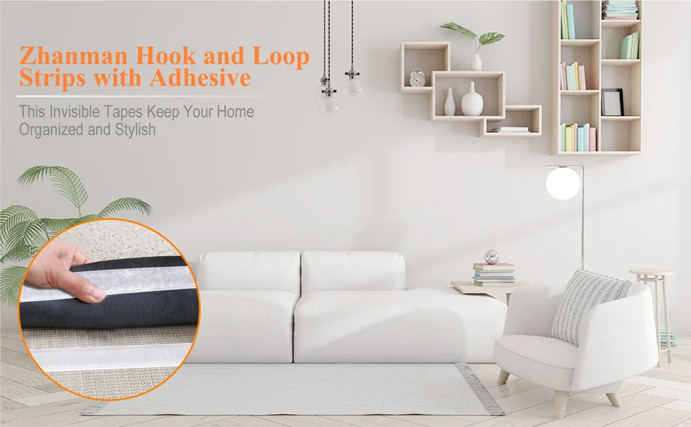 1 Inch x 29.5 Ft Hook and Loop Tape  Strips with Adhesive  Strong Double Sided Self Adhesive Heavy Duty Strips for Home Office School Car and Crafting Organization  White - Hook and Loop Nylon Strips