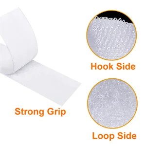 1 Inch x 29.5 Ft Hook and Loop Tape  Strips with Adhesive  Strong Double Sided Self Adhesive Heavy Duty Strips for Home Office School Car and Crafting Organization  White - Hook and Loop Nylon Strips