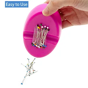 Dolstar Magnetic Pin Holder with 100 PCS Plastic Head Pins  Magnetic Pincushion with Drawer for Sewing Quilting (Pink) - magnetic pin holder