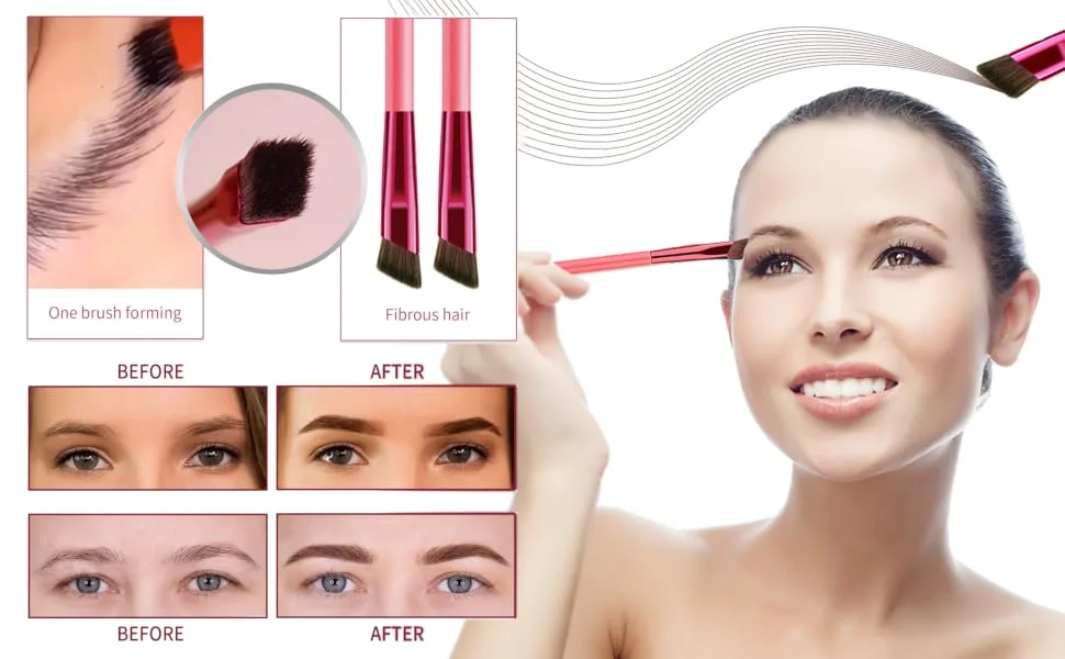 4d Ultra Thin Stroking Brow Brush  4d Hair Stroke Brow Stamp Brush  Eye Brow Brush  Angled Eyebrow Brush  Realistic Eyebrow Brush  Eyebrow Hair Stroke Brush Multi-function Eyebrow and Powder (04) - product information 3