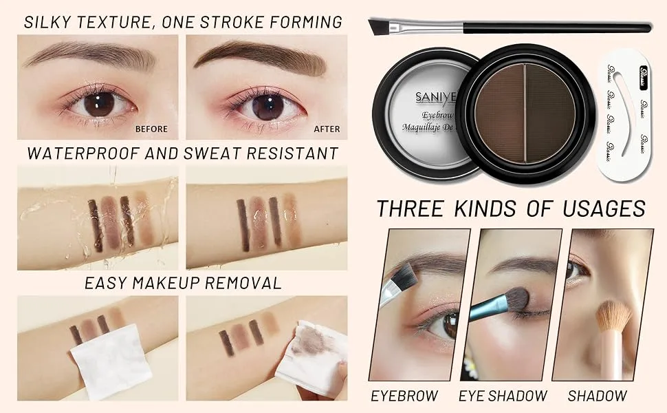 4d Ultra Thin Stroking Brow Brush  4d Hair Stroke Brow Stamp Brush  Eye Brow Brush  Angled Eyebrow Brush  Realistic Eyebrow Brush  Eyebrow Hair Stroke Brush Multi-function Eyebrow and Powder (04) - product information 5