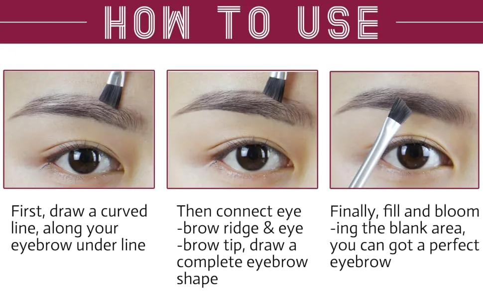 4d Ultra Thin Stroking Brow Brush  4d Hair Stroke Brow Stamp Brush  Eye Brow Brush  Angled Eyebrow Brush  Realistic Eyebrow Brush  Eyebrow Hair Stroke Brush Multi-function Eyebrow and Powder (04) - product information 7