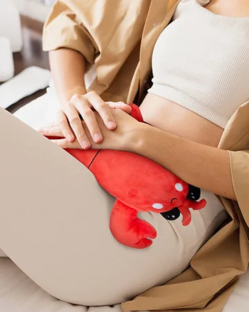 Intoypad Microwavable Menstrual Heating Pad  Crustacean Warming Pillow  Cuddly & Cute Lobster Plush with Heating Pad - Menstruation Crustacean