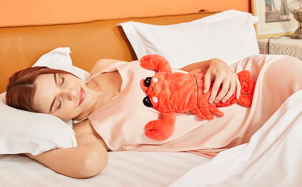 Intoypad Microwavable Menstrual Heating Pad  Crustacean Warming Pillow  Cuddly & Cute Lobster Plush with Heating Pad - stuffed animal heating pad
