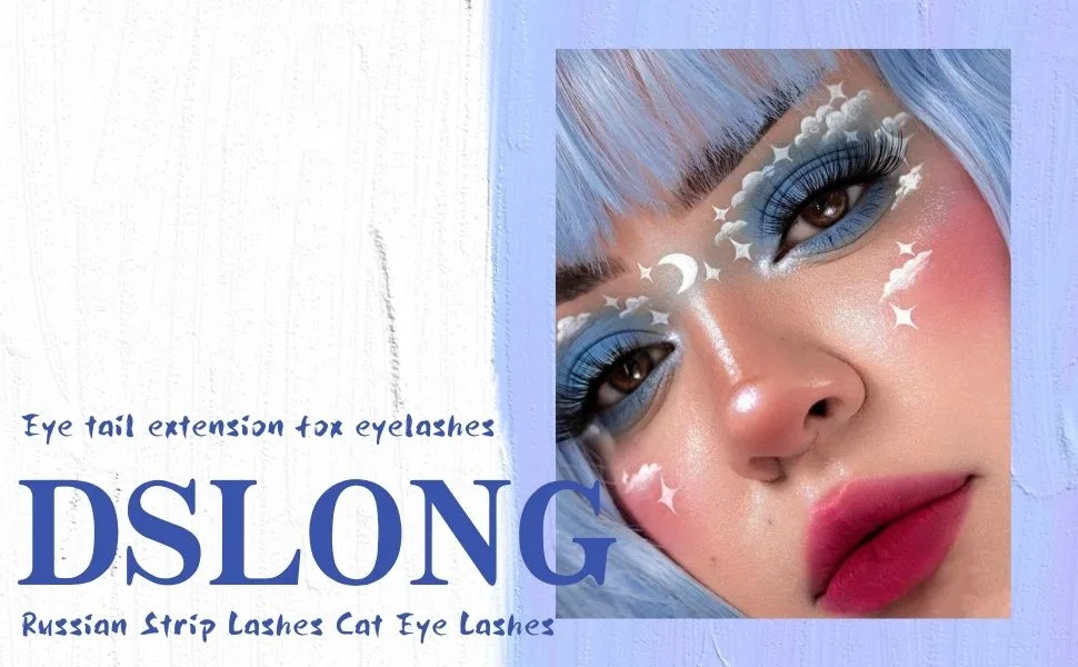DSLONG Cat Eye Lashes Natural Fluffy Fox Eye Lashes 3D Curl Multi Layered Wispy False Lashes End Eye Elongated Effect Cat Eye Manga Lashes Look Like Eyelashes Extension (C02) - DSLONG Cat Eye Lashes