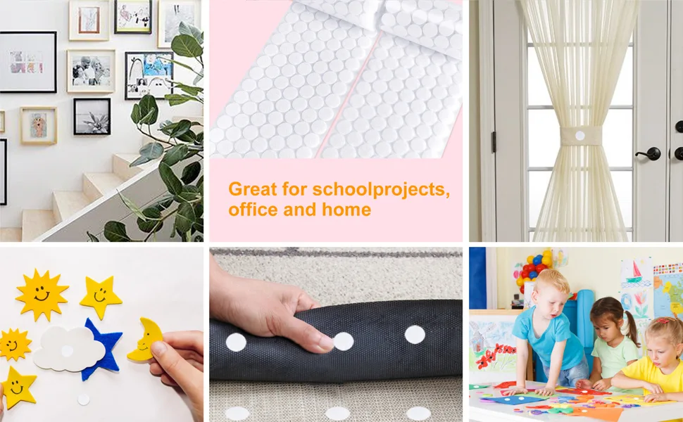Self Adhesive Dots - 1200pcs (600 Pairs) 0.59 Diameter Sticky Back Hook and Loop Coins for School  Office  Home  Mounting Arts & Crafts - velcro dots