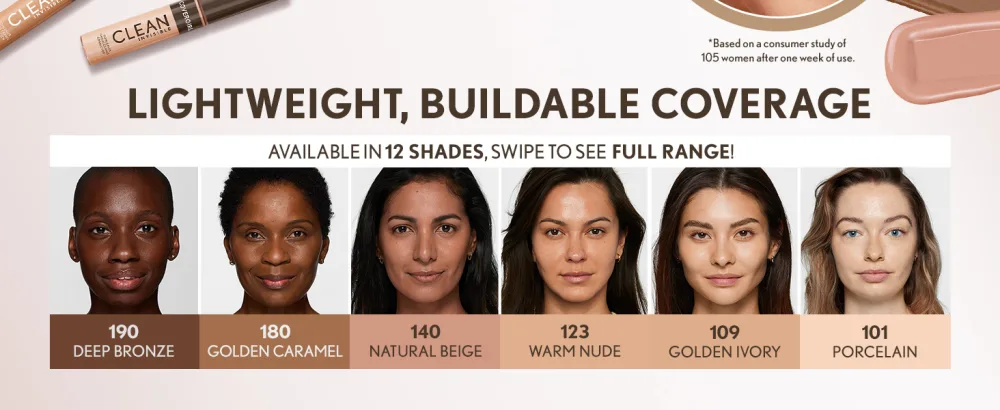 Covergirl Clean Invisible Concealer  Lightweight  Hydrating  Vegan Formula  Classic Tan 160  0.23oz - CLEAN INVISIBLE CONCEALER