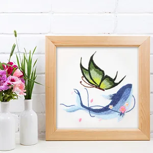 Beginners Embroidery Stitch Practice kit  4 Sets Butterfly Whale Embroidery Kit for Beginners Include Embroidery Cloth Hoops Threads for Craft Lover Hand Stitch with Embroidery Skill Techniques - Beginners embroidery kit