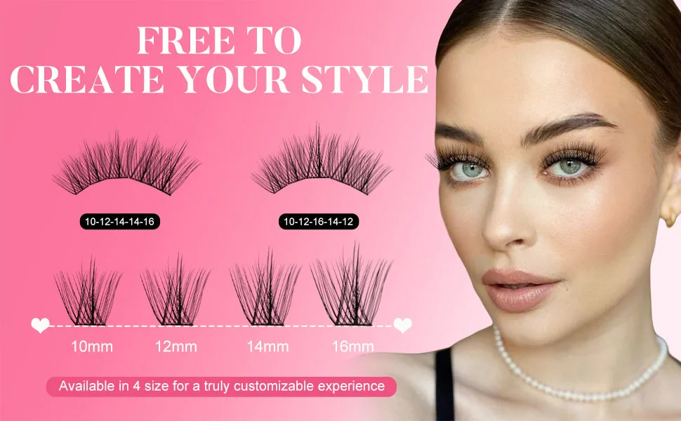 Fowendia Lash Clusters 72 Pcs Cluster Lashes Eyelash Clusters DIY Cluster Eyelash Extensions C D Curl Individual Lashes Soft and Thin Band Eyelashes (C-10mm) C-10mm E01 - cluster lashes