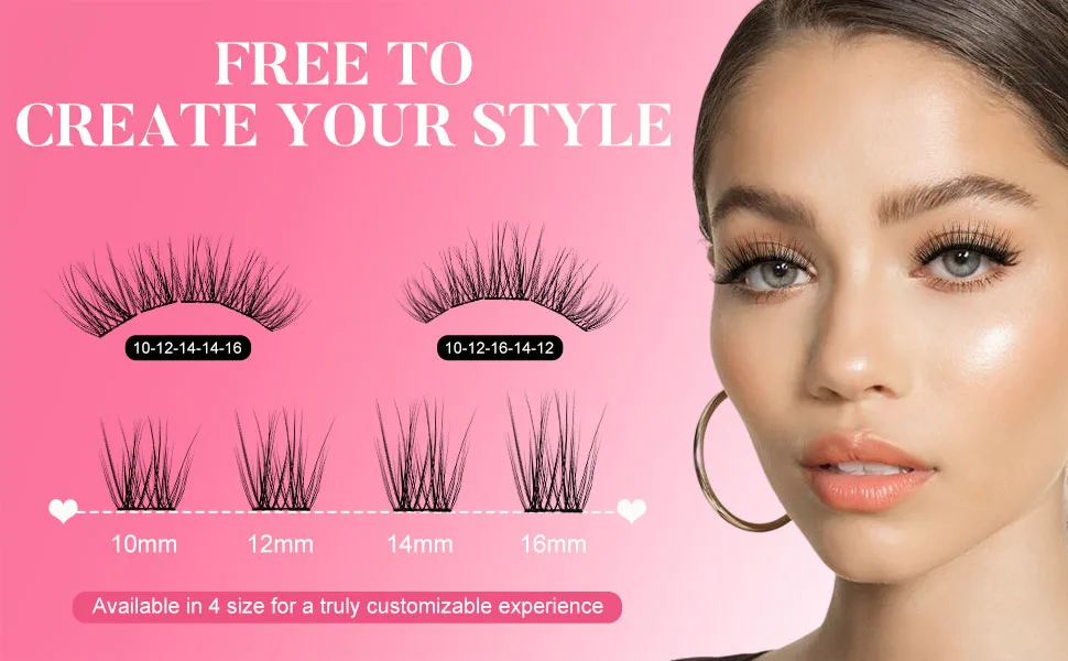Fowendia Lash Clusters 72 Pcs Cluster Lashes Eyelash Clusters DIY Cluster Eyelash Extensions C D Curl Individual Lashes Soft and Thin Band Eyelashes (C-10mm) C-10mm E01 - cluster lashes