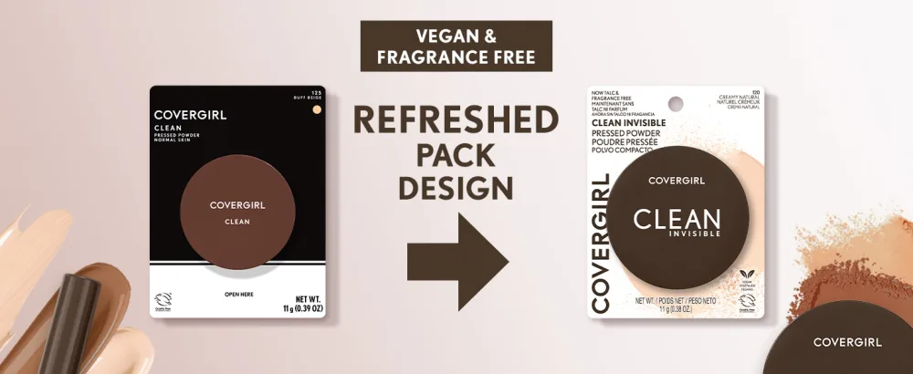 Covergirl Clean Invisible Pressed Powder  Lightweight  Breathable  Vegan Formula  Medium Light 135  0.38oz - CLEAN INVISIBLE PRESSED POWDER