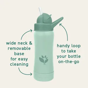 Green Sprouts  Sprout Ware  Straw Bottle 10oz  6mo+  Plant-Plastic  Platinum-Cured Silicone  Dishwasher Safe  Grows with Baby  Tested for Hormones - Blueberry - sprout ware straw bottle