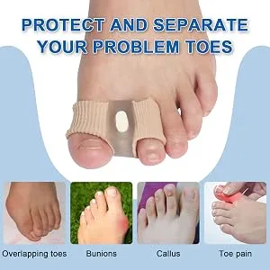BIGGCOOL Bunion Corrector Toe Separators for Overlapping Toes  2 Loops Toe Spacers For Feet Women and Men(2 PCS Toe Corrector + 4 PCS Shims) - Bunion corrector