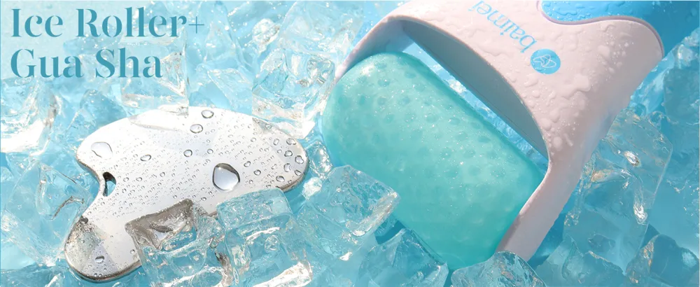 BAIMEI Ice Roller and Gua Sha Skincare Set for a Flawless Complexion  Reduce Facial Puffiness (Blue) - Ice Roller