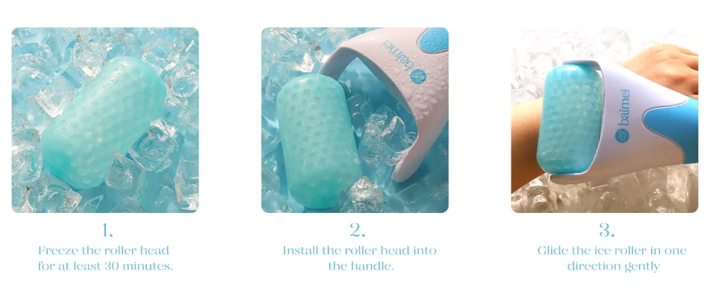 BAIMEI Ice Roller and Gua Sha Skincare Set for a Flawless Complexion  Reduce Facial Puffiness (Blue) - Ice Roller