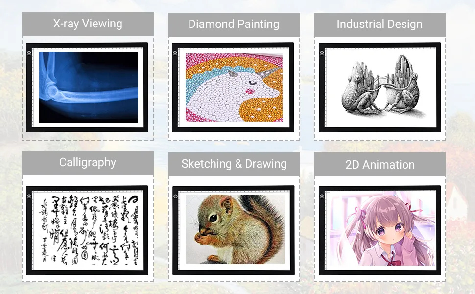 RTjoy A4 LED Light Pad  USB Powered Drawing Board  Adjustable Brightness Tracing Box Ideal for Diamond Painting  Weeding Vinyl  Viewing Slides  Stenciling  Embossing  Quilting Stencils (Black) A4 Light Pad (Black) - light tables