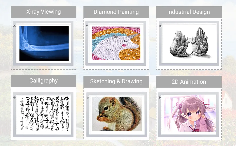 RTjoy A4 LED Light Pad  USB Powered Drawing Board  Adjustable Brightness Tracing Box Ideal for Diamond Painting  Weeding Vinyl  Viewing Slides  Stenciling  Embossing  Quilting Stencils (Silver) A4 Light Pad (Silver) - light tables
