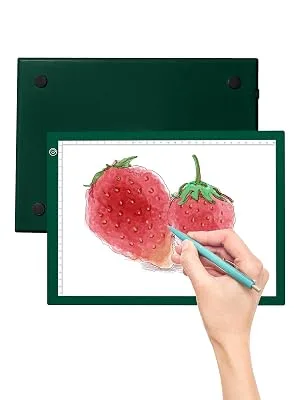 RTjoy A4 LED Light Pad  USB Powered Drawing Board  Adjustable Brightness Tracing Box Ideal for Diamond Painting  Weeding Vinyl  Viewing Slides  Stenciling  Embossing  Quilting Stencils (Green) A4 Light Pad (Green) - light box
