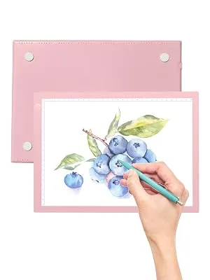 RTjoy A4 LED Light Pad  USB Powered Drawing Board  Adjustable Brightness Tracing Box Ideal for Diamond Painting  Weeding Vinyl  Viewing Slides  Stenciling  Embossing  Quilting Stencils (Pink) A4 Light Pad (Pink) - light boxes