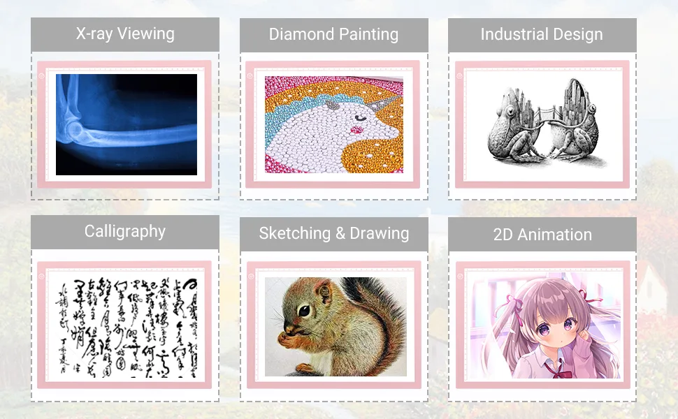 RTjoy A4 LED Light Pad  USB Powered Drawing Board  Adjustable Brightness Tracing Box Ideal for Diamond Painting  Weeding Vinyl  Viewing Slides  Stenciling  Embossing  Quilting Stencils (Pink) A4 Light Pad (Pink) - light tables