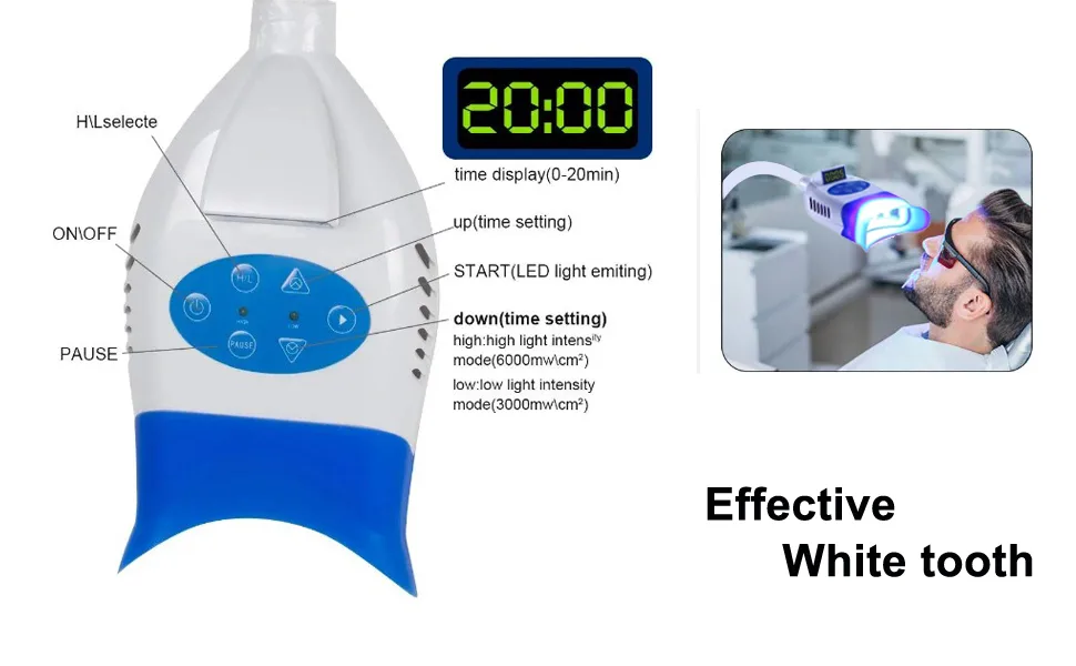 Mobile Dental Teeth Whitening Light Kit Professional Machine 36w 10 Led Teeth Whitening Lamp Stand  Portable Blue Light Cold Light Bleaching Accelerator Teeth Whitener Floor Standing Type-US Ship - Teeth whtening lamp