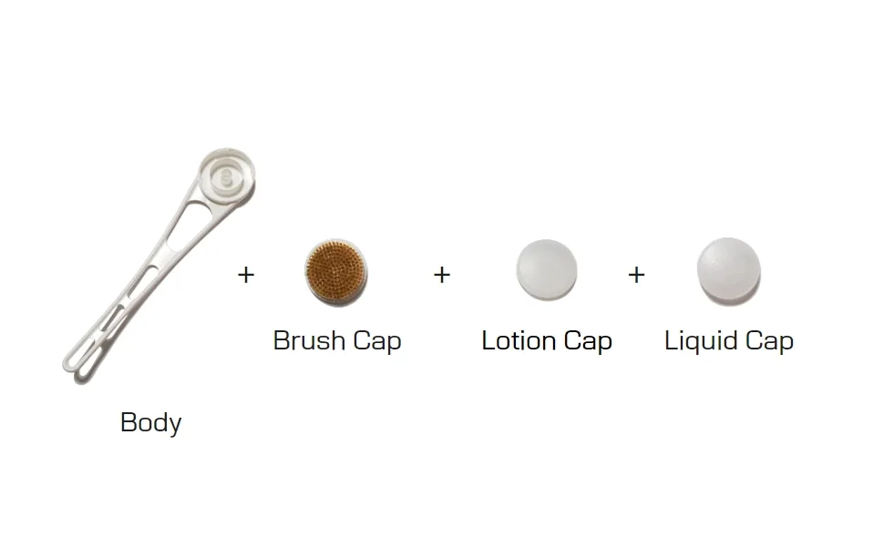 SELYBACK 17.8 Body Brush & Lotion Applicator for Back  Liquid Applicator for Back  3 Types of Caps (Brush Cap + Lotion Cap + Liquid Cap) Fullset - Includes photo