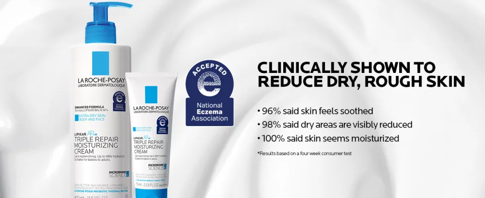 La Roche-Posay Lipikar Triple Repair Moisturizing Cream Full Size 13.52 Fl Oz with 75ml Travel Size - lipikar mini