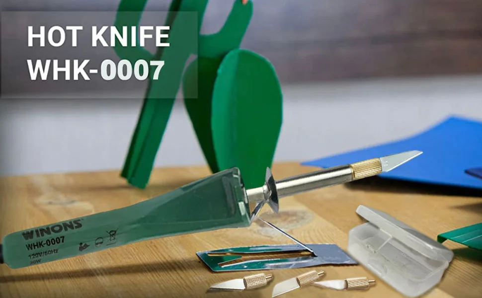 WINONS Hot Knife Cutting Tool  WHK0007 Hot Knife Plastic Cutter Tool also Effective as a Foam Board Cutter and Stencil Cutter  with Upgraded Blades and Retainers - Hot Knife WHK0007