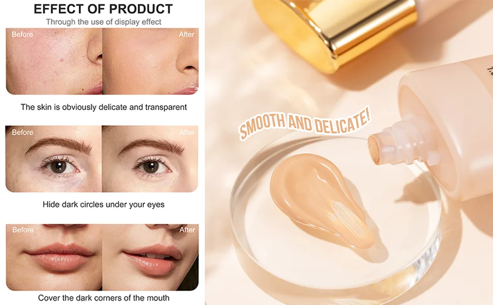 Matte Liquid Foundation Full Coverage  Longwear Foundation BB Cream  Long Lasting Concealer Makeup Poreless Liquid Foundation  Matte Finish  Lightweight Non-stick Natural Concealer Oil Free Moisturizing Foundation Cream ... - Concealer Matte Liquid Foundation Full Coverage,Liquid Foundation for Face Concealer Hold Makeup